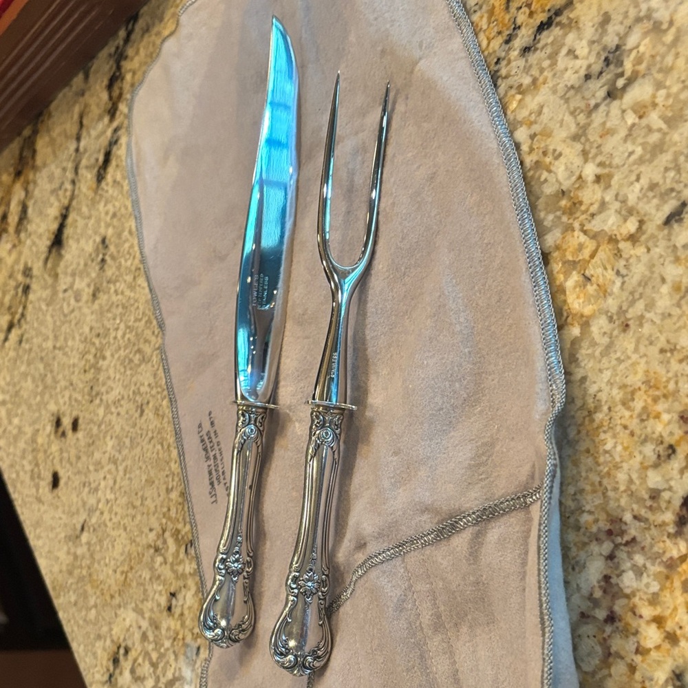 Towle Sterling Silver “Old Master” 2-piece Carving Set